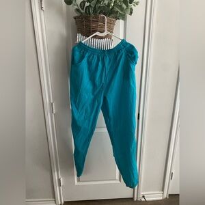 Vintage Reebok Windbreaker Pants Men’s Large Teal Blue Nylon Jogger Track Y2K